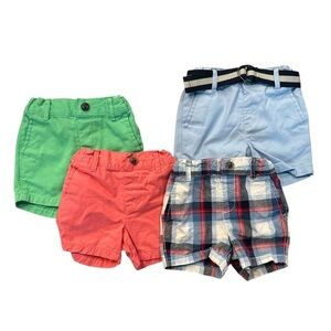 The Children’s Place Boys Chino Shorts Pink, Green,  Blue and  Plaid 9-12 Months